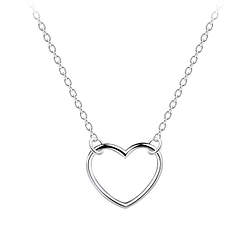 Silver Heart Necklace - 8965