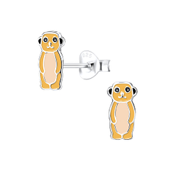 Silver Meerkat Stud Earrings - 9276 Silver Meerkat Stud Earrings - 9276