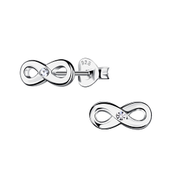 Silver Infinity Stud Earrings - 9165 Silver Infinity Stud Earrings - 9165