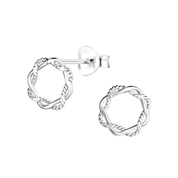 Silver Twisted Stud Earrings - 9225 Silver Twisted Stud Earrings - 9225