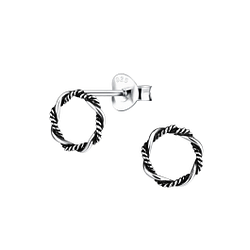 Silver Twisted Stud Earrings - 9226 Silver Twisted Stud Earrings - 9226