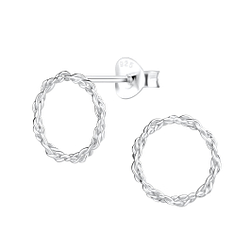 Silver Twisted Stud Earrings - 9243 Silver Twisted Stud Earrings - 9243