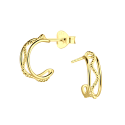 Silver Twisted Stud Earrings - 17359