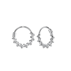 10mm Silver Twisted Hoop Earrings - 9185
