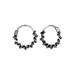 10mm Silver Twisted Hoop Earrings - 9188 10mm Silver Twisted Hoop Earrings - 9188