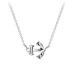 Silver Anchor Necklace - 12774
