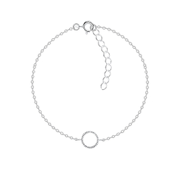 Silver Twisted Circle Bracelet - 9176