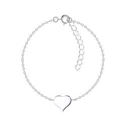 Silver Heart Bracelet - 8696
