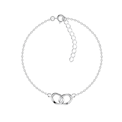 Silver Double Circle Bracelet - 9174