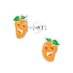 Silver Mango Stud Earrings - 9325