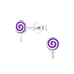Silver Lollipop Stud Earrings - 9137