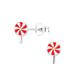 Silver Lollipop Stud Earrings - 9138