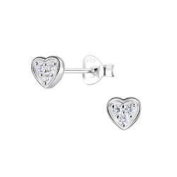 Silver Heart Stud Earrings - 5062 Silver Heart Stud Earrings - 5062
