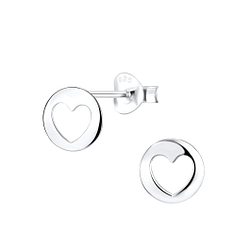 Silver Heart Stud Earrings - 9482 Silver Heart Stud Earrings - 9482