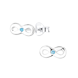 Silver Infinity Stud Earrings - Wholesale - 8969 Silver Infinity Stud Earrings - Wholesale - 8969