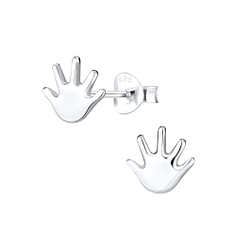 Silver Hand Stud Earrings - 9483