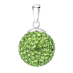 14mm Crystal Ball Silver Pendant - Wholesale - 9451 14mm Crystal Ball Silver Pendant - Wholesale - 9451