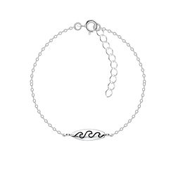 Silver Surfboard Bracelet - 8614