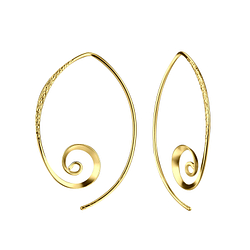 Silver Spiral Hoop Earrings - 9525
