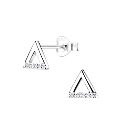 Silver Triangle Stud Earrings - Wholesale - 9549 Silver Triangle Stud Earrings - Wholesale - 9549