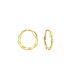 11mm Silver Twisted Hoop Earrings - 9534