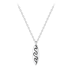 Silver Surfboard Necklace - 8597