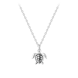 Silver Turtle Necklace - 8598