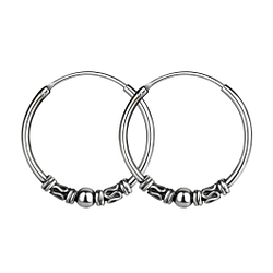 20mm Silver Bali Hoop Earrings - 20979 20mm Silver Bali Hoop Earrings - 20979