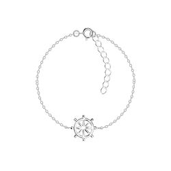 Silver Ship Wheel Bracelet - 9720