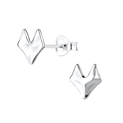 Silver Fox Stud Earrings - 9776