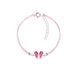 Silver Butterfly Cord Bracelet - 9922
