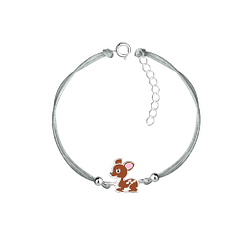 Silver Deer Cord Bracelet - 9912