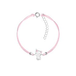 Silver Cat Cord Bracelet - 9917