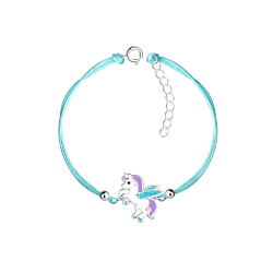 Silver Unicorn Cord Bracelet - 9920