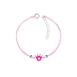 Silver Crown Cord Bracelet - 9927