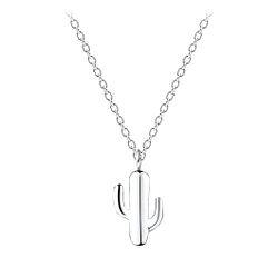 Silver Cactus Necklace - 9782
