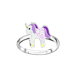Silver Unicorn Adjustable Ring - 9896