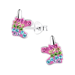 Silver Unicorn Stud Earrings - 10602 Silver Unicorn Stud Earrings - 10602