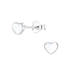 Silver Heart Stud Earrings - 10107 Silver Heart Stud Earrings - 10107