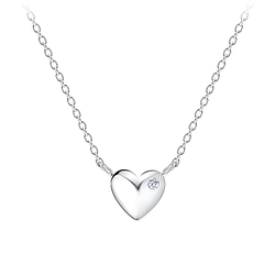 Silver Heart Necklace - 10015
