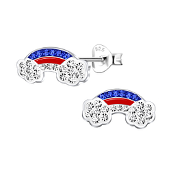 Silver USA Rainbow Stud Earrings - 10210