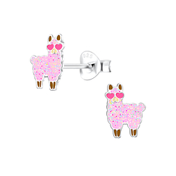 Silver LLama Stud Earrings - 10529