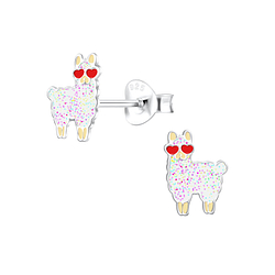 Silver LLama Stud Earrings - 10531