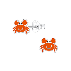 Silver Crab Stud Earrings - 10532