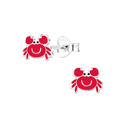 Silver Crab Stud Earrings - 10534