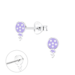 Silver Balloon Stud Earrings - 9750