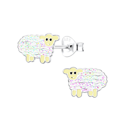 Silver Sheep Stud Earrings - 11282