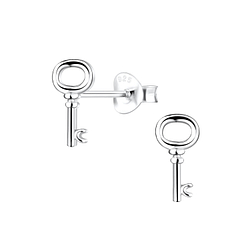 Silver Key Stud Earrings - Wholesale - 10480 Silver Key Stud Earrings - Wholesale - 10480