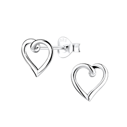 Silver Heart Stud Earrings - 10616 Silver Heart Stud Earrings - 10616