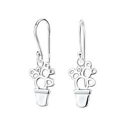 Silver Cactus Earrings - 10690